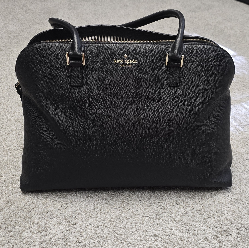 Kate Spade Black Textured Satchel